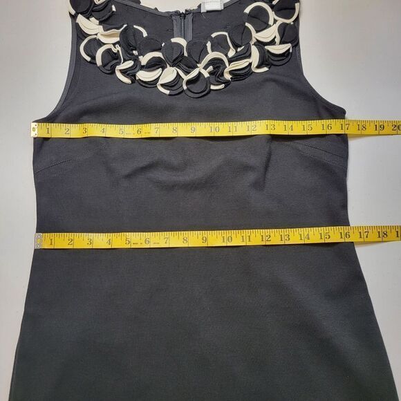 Cache Black Shift Dress with Layered 2D Statement Collar Women's Size 6 - Picture 12 of 13
